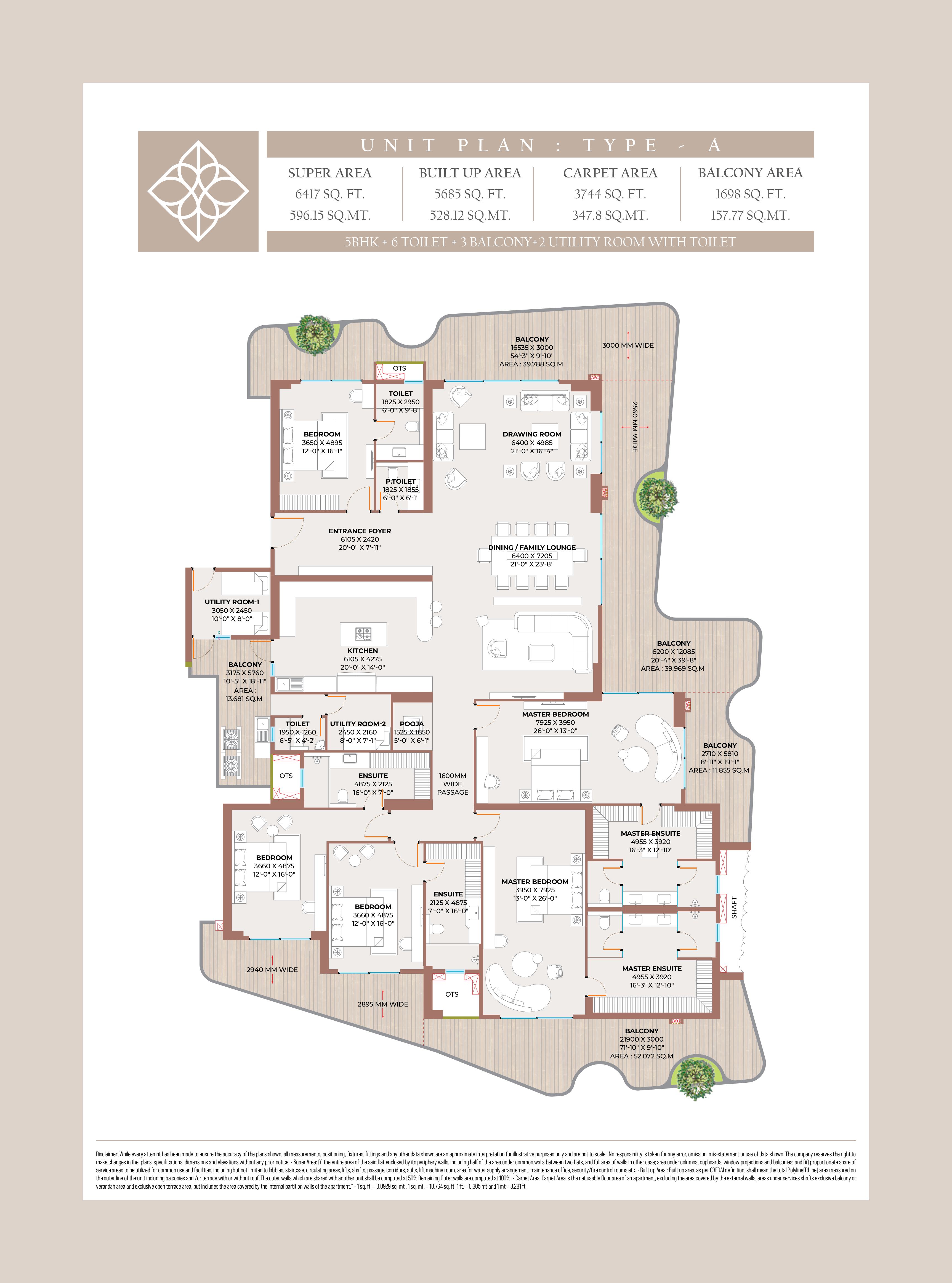 4 BHK Unit Plan